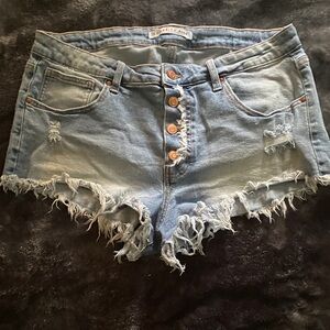 Celebrity Pink Distressed Blue Jean Shorts